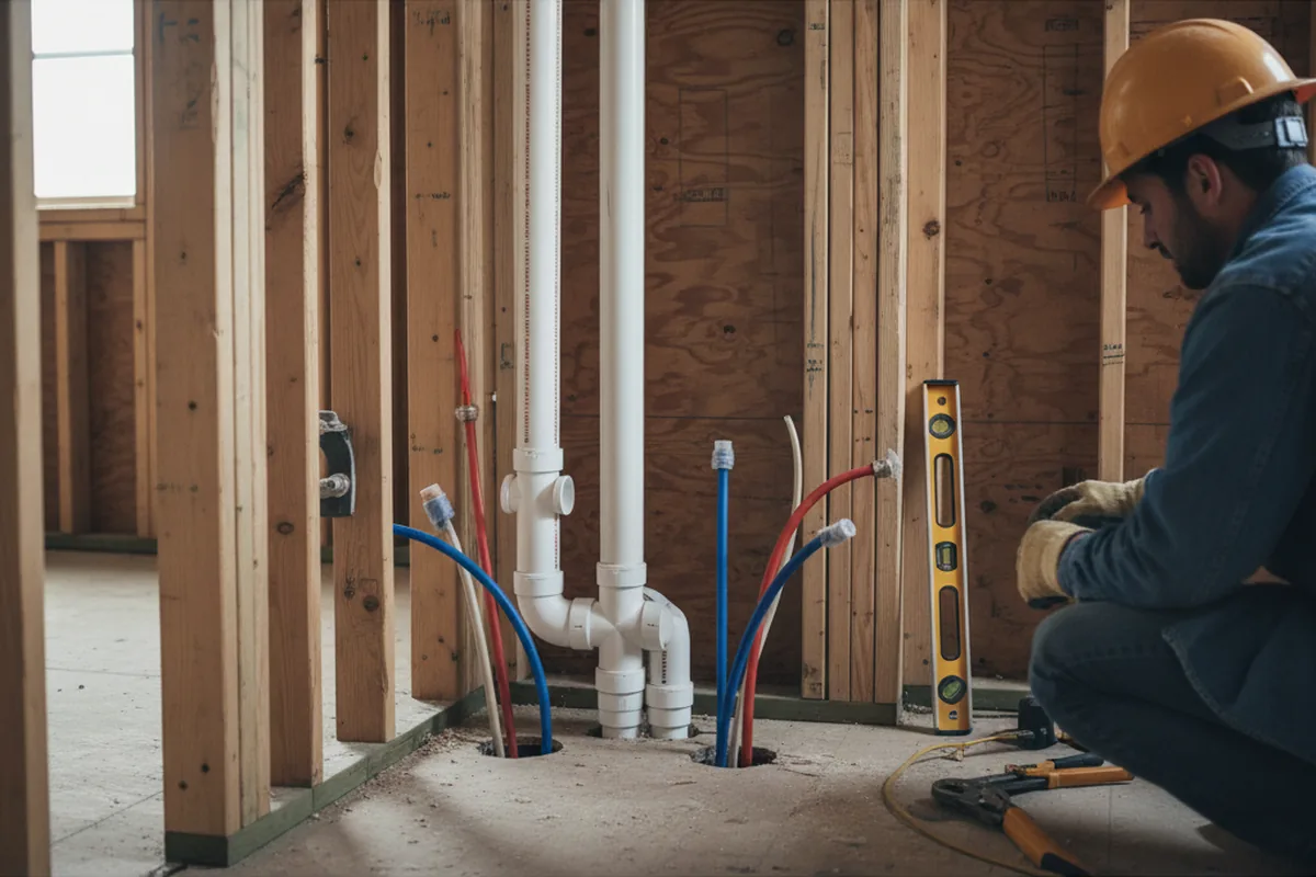 Drain and supply rough-in during Garbage Disposal Repair in Ivanhoe